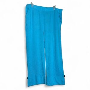 Shannon Passero pants crop and full leg turquoise size large